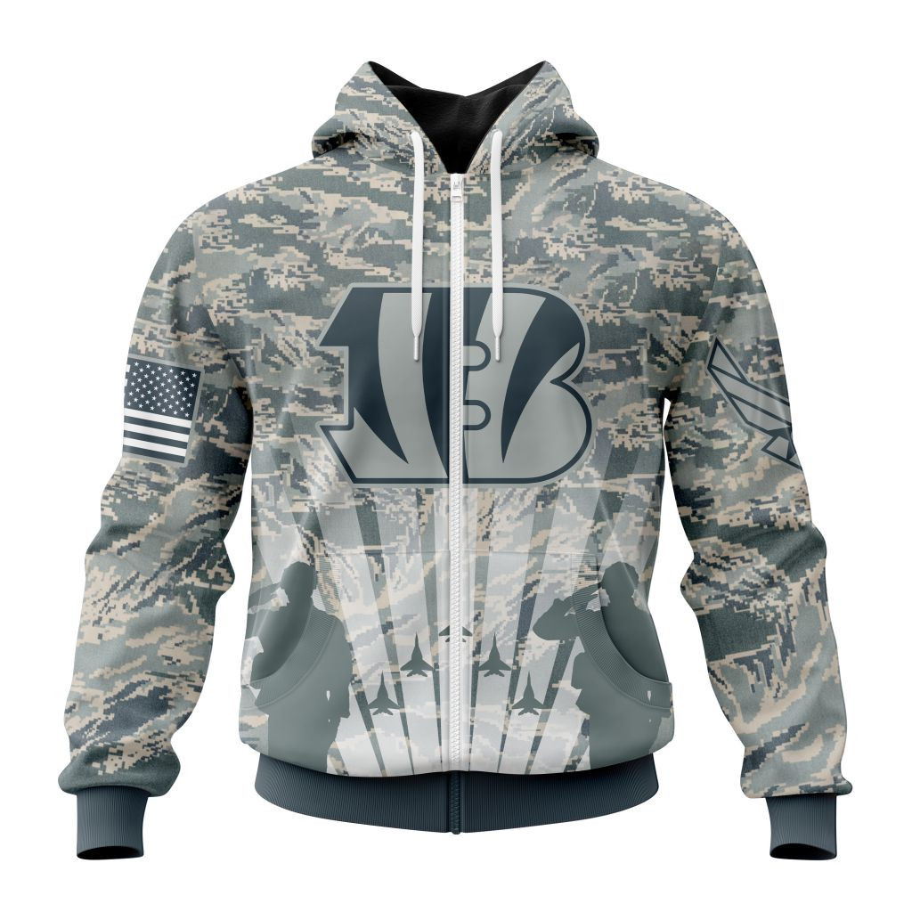 Nfl Cincinnati Bengals Honor Us Air Force Veterans St2201 Hoodie Zip Hoodie PH197