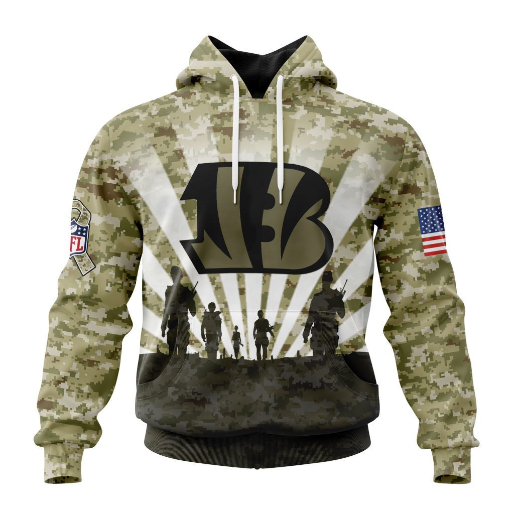 Nfl Cincinnati Bengals Salute To Service  Honor Veterans And Their Families St2201 Hoodie Zip Hoodie TR248