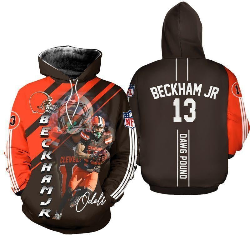 NFL Cleveland Browns Odell Beckham Jr 3D Hoodie, Zip Hoodie, Sweatshirt TR3630