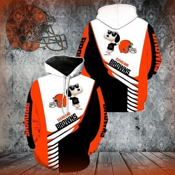 NFL Cleveland Browns Snoopy 3D Hoodie, Zip Hoodie, Sweatshirt TR3583
