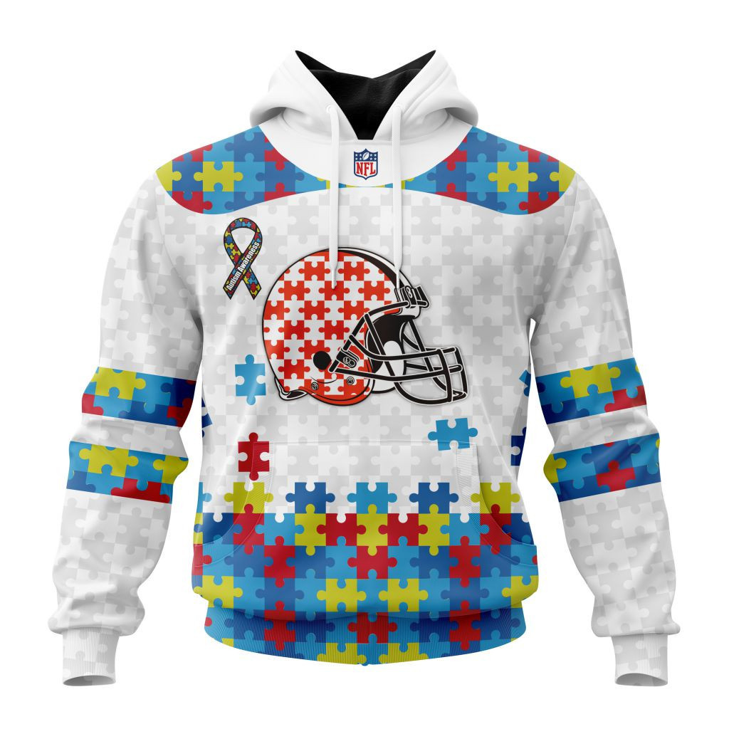 Nfl Cleveland Browns Special Autism Awareness Design St2304 Hoodie Zip Hoodie TR59
