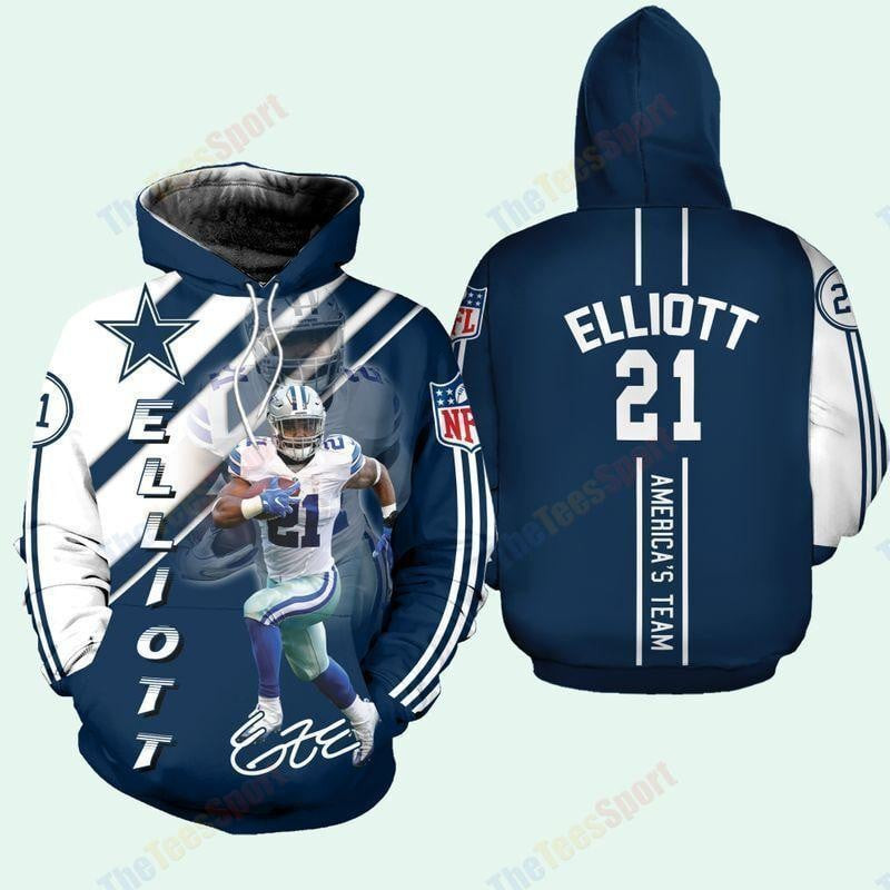 NFL Dallas Cowboys Ezekiel Elliott 3D Hoodie, Zip Hoodie, Sweatshirt TR3763