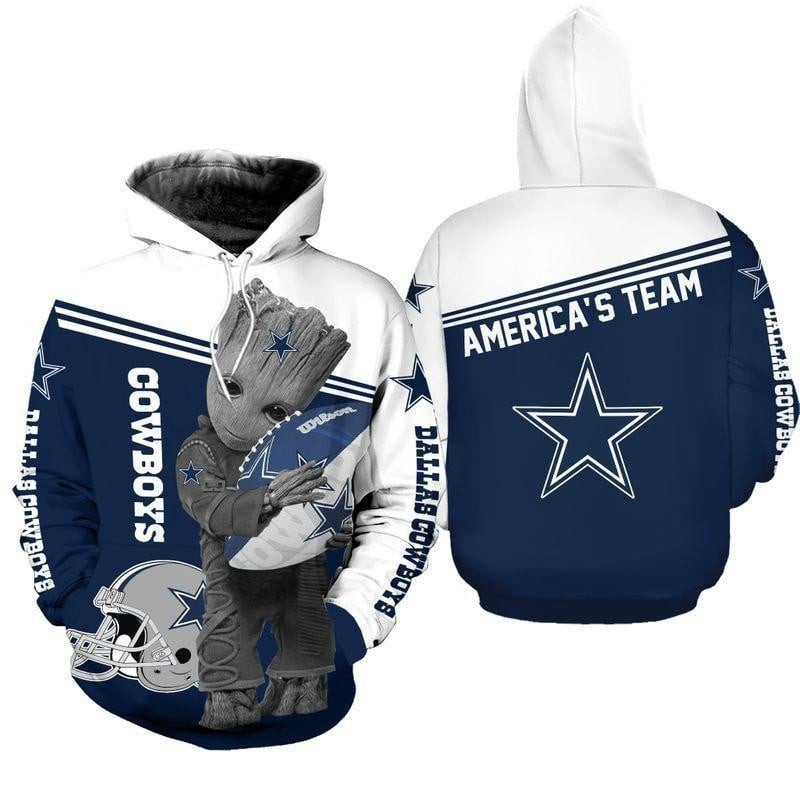 NFL Dallas Cowboys Groot Hold 3D Hoodie, Zip Hoodie, Sweatshirt TR3423