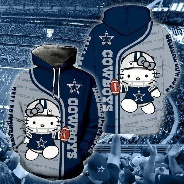 NFL Dallas Cowboys Hello Kitty 3D Hoodie, Zip Hoodie, Sweatshirt TR3572