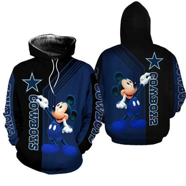 NFL Dallas Cowboys Mickey Mouse 3D Hoodie, Zip Hoodie, Sweatshirt TR3645