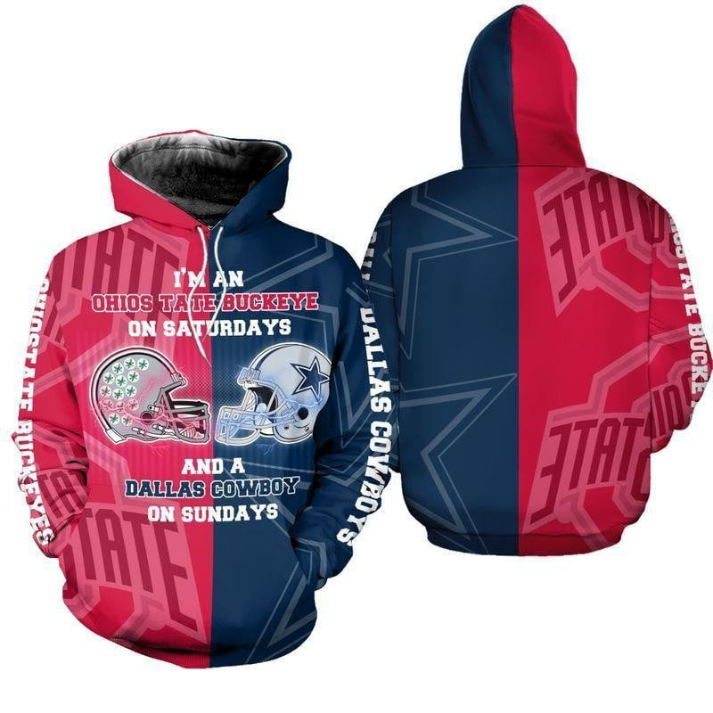 NFL Dallas Cowboys Ohio State Buckeyes 3D Hoodie, Zip Hoodie, Sweatshirt TR3743