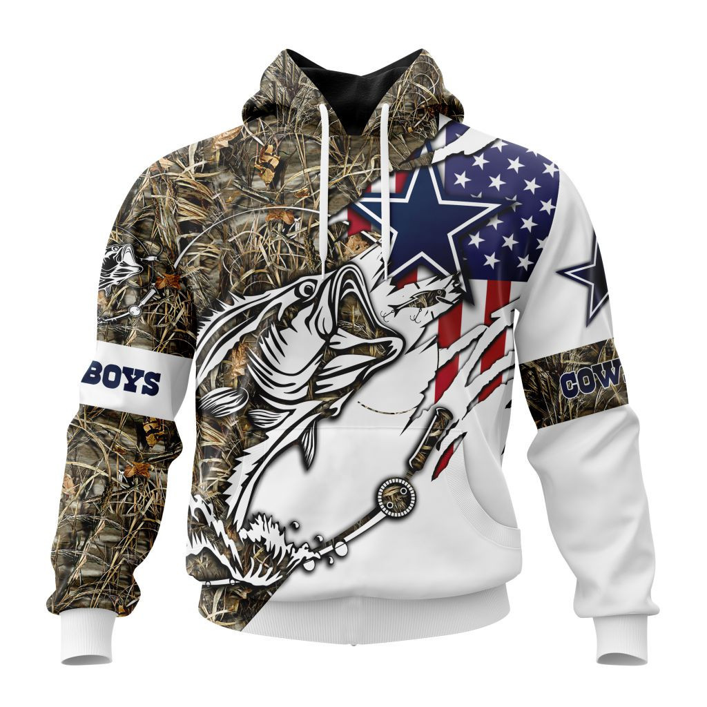 Nfl Dallas Cowboys Special Fishing With Flag Of The United States St2201 Hoodie Zip Hoodie TR605