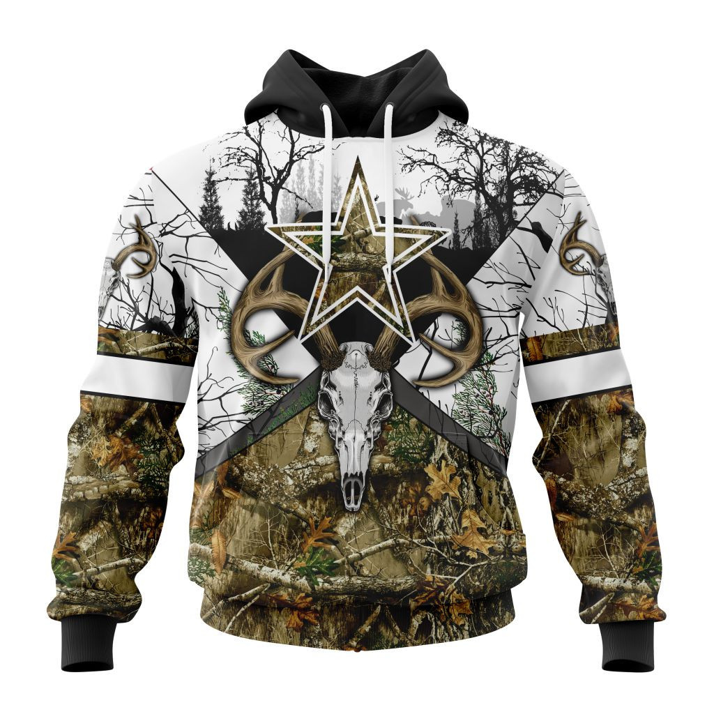Nfl Dallas Cowboys Specialized Specialized Design Wih Deer Skull And Forest Pattern For Go Hunting Hoodie Zip Hoodie PH824