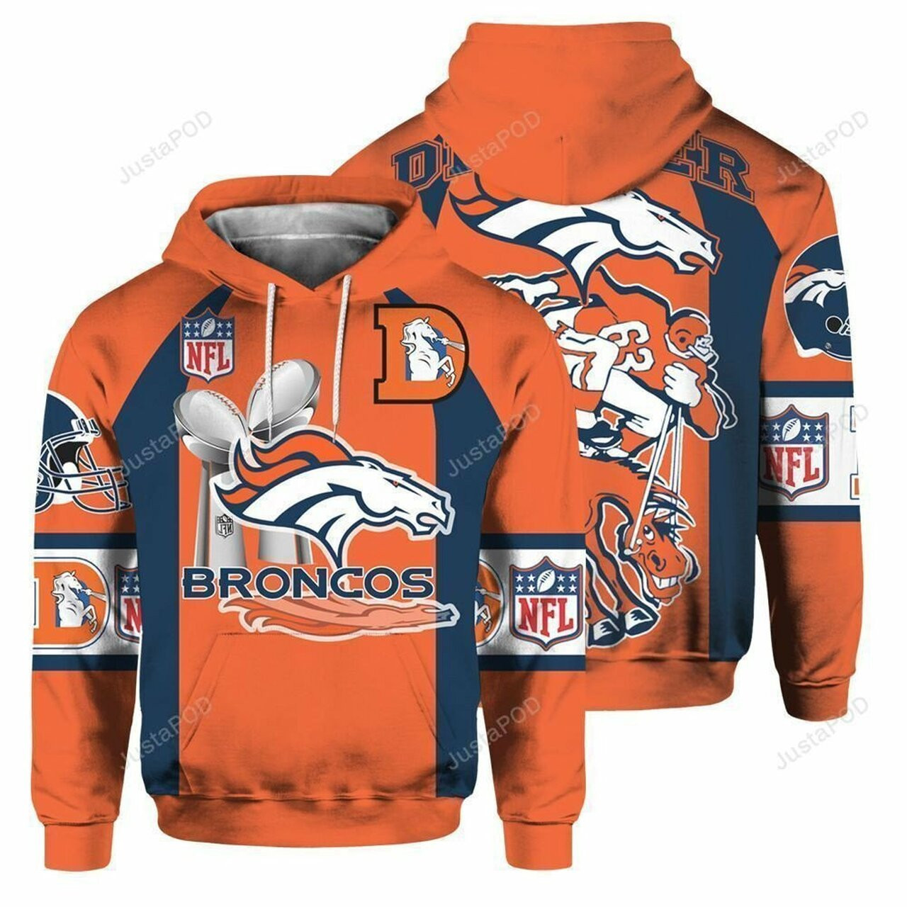 Nfl Denver Broncos For Unisex AOP Hoodie Zip Hoodie PH2797
