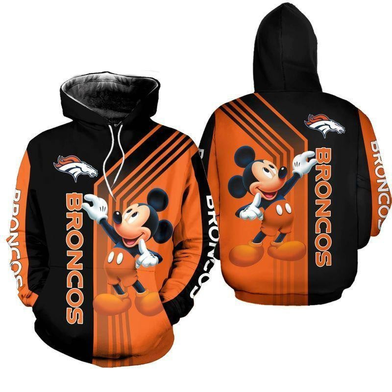 NFL Denver Broncos Mickey Mouse 3D Hoodie, Zip Hoodie, Sweatshirt TR3611