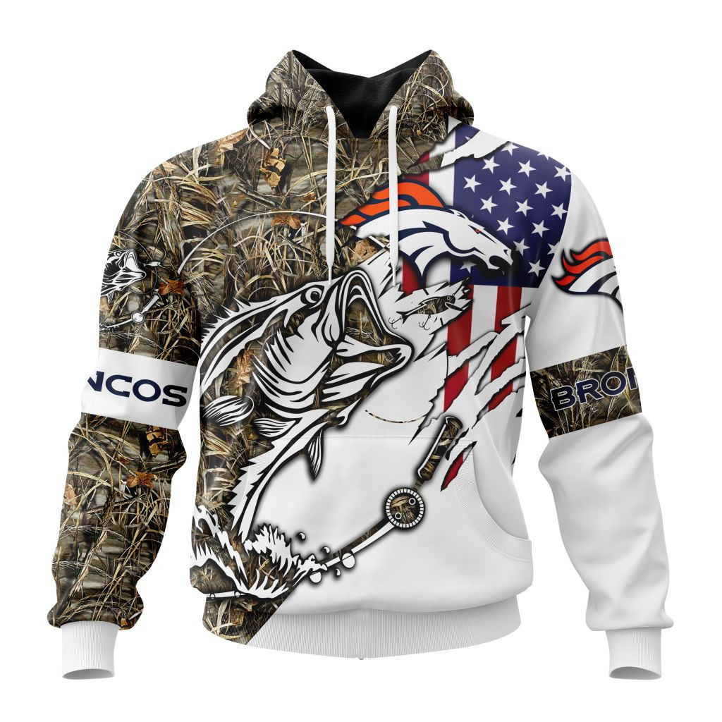 Nfl Denver Broncos Special Fishing With Flag Of The United States St2201 Hoodie Zip Hoodie TR602