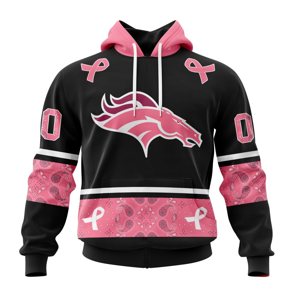 Nfl Denver Broncos Specialized Design In Classic Style With Paisley In October We Wear Pink Breast Cancer Hoodie Zip Hoodie TR665