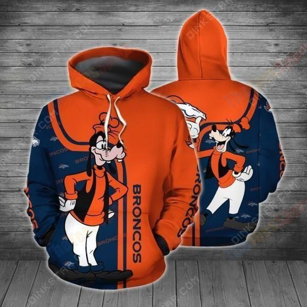 NFL Denver Broncos With Goofy 3D Hoodie, Zip Hoodie, Sweatshirt TR3669