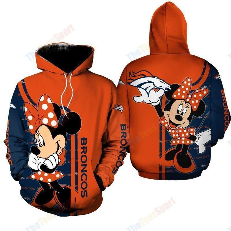 NFL Denver Broncos With Minnie 3D Hoodie, Zip Hoodie, Sweatshirt TR3618