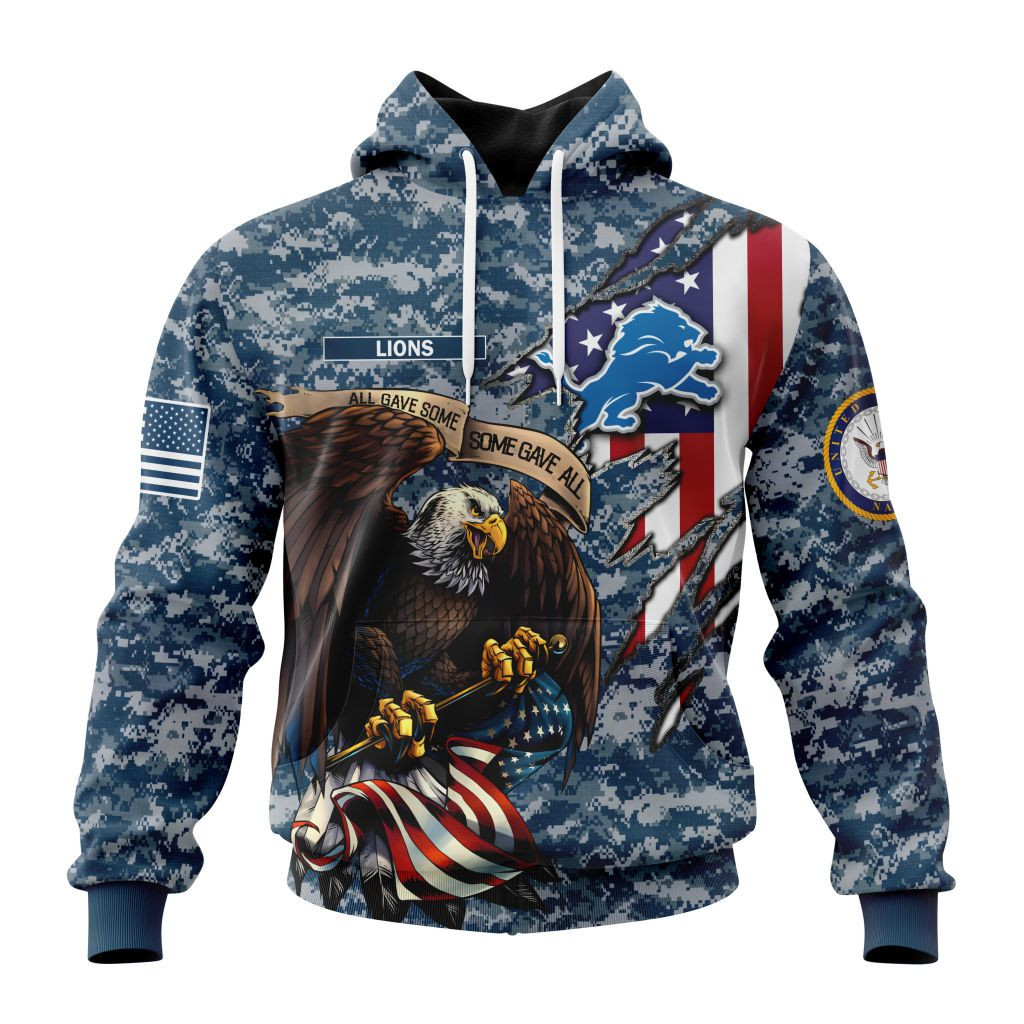Nfl Detroit Lions  Honor Us Navy Veterans St2201 Hoodie Zip Hoodie TR343
