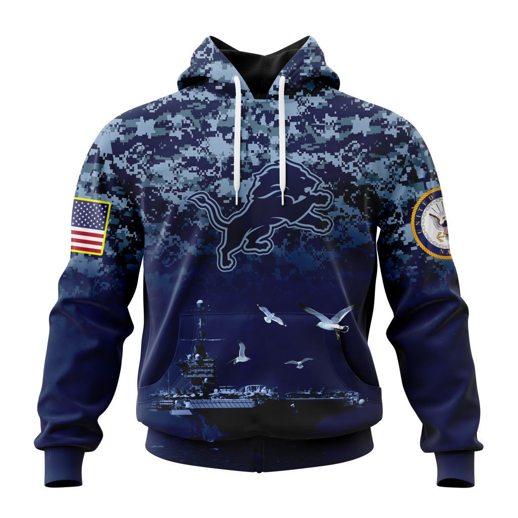 Nfl Detroit Lions  Honor Us Navy Veterans St2202 Hoodie Zip Hoodie TR311