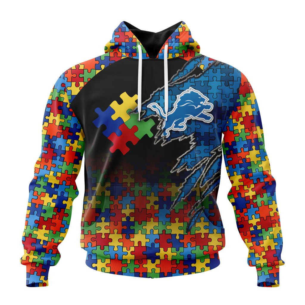 Nfl Detroit Lions Special Autism Awareness Design St2202 Hoodie Zip Hoodie PH134