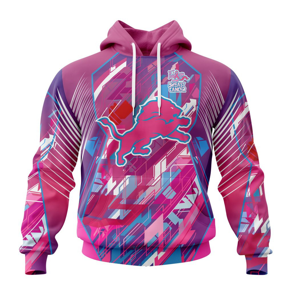 Nfl Detroit Lions Specialized Design I Pink I Can Fearless Again Breast Cancer Hoodie Zip Hoodie TR727