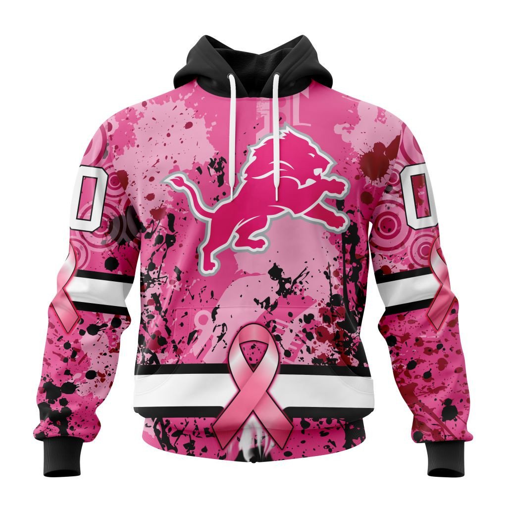 Nfl Detroit Lions Specialized Specialized Design I Pink I Can In October We Wear Pink Breast Cancer Hoodie Zip Hoodie TR791