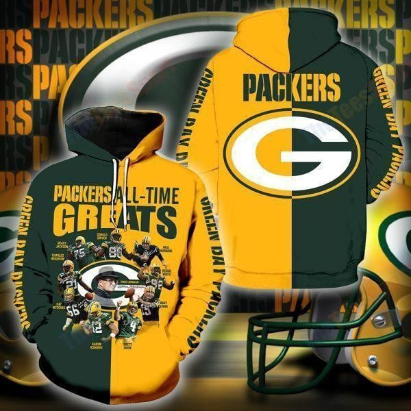 NFL Green Bay Packers All Time Greats 3D Hoodie, Zip Hoodie, Sweatshirt TR3591