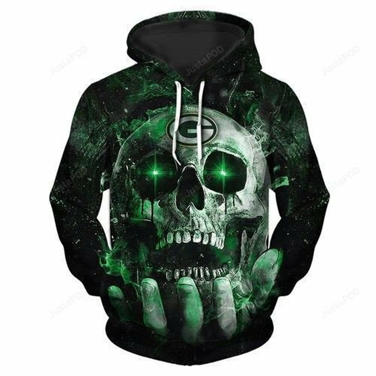 Nfl Green Bay Packers Neon Skull 3D AOP Hoodie Zip Hoodie PH1567