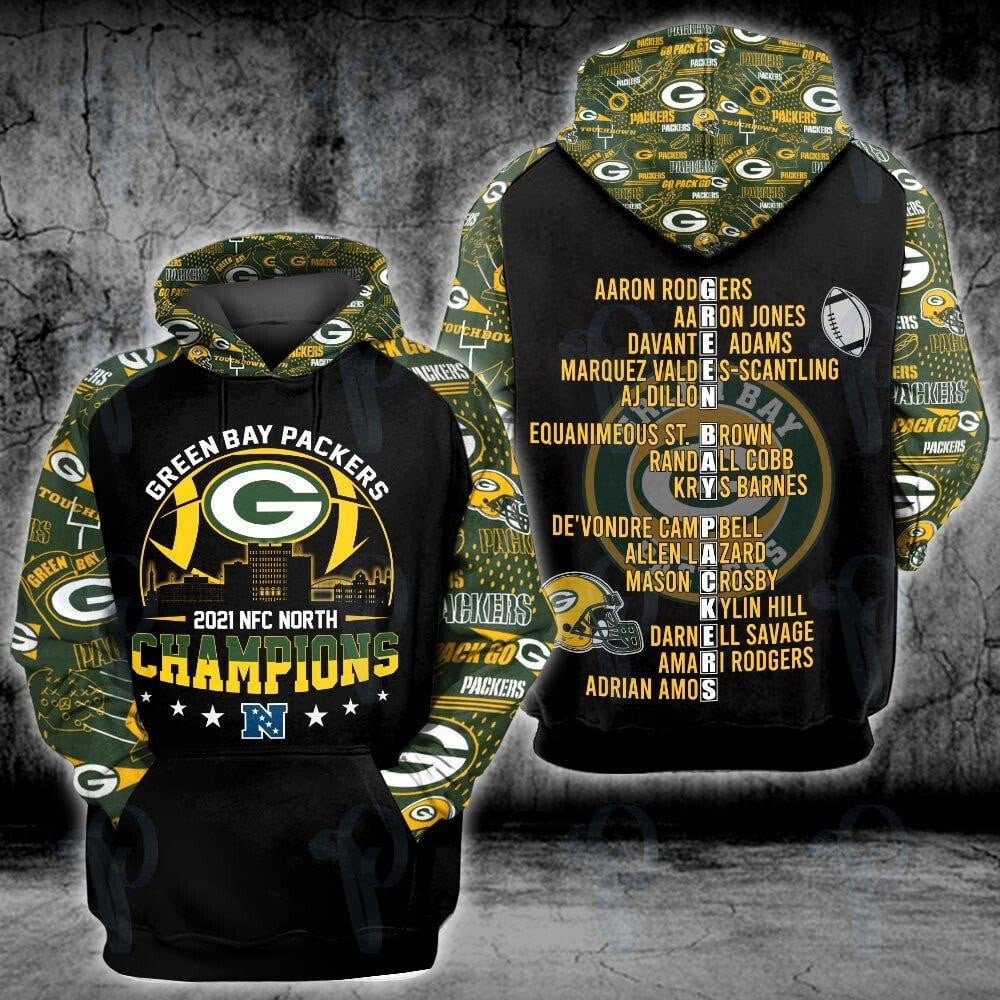 NFL Green Bay Packers Nfc North Championship Champions 3D Hoodie, Zip Hoodie, Sweatshirt TR3523