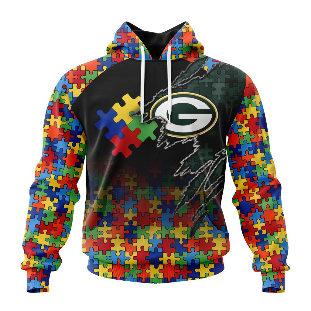 Nfl Green Bay Packers Special Autism Awareness Design St2202 Hoodie Zip Hoodie PH133