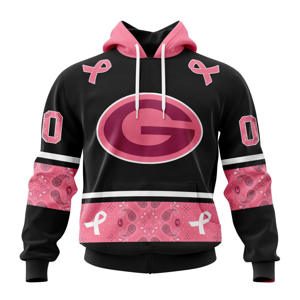 Nfl Green Bay Packers Specialized Design In Classic Style With Paisley In October We Wear Pink Breast Cancer Hoodie Zip Hoodie TR662