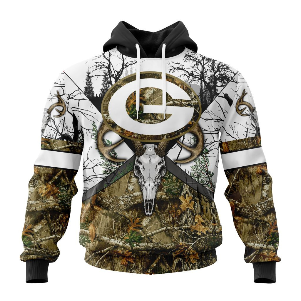 Nfl Green Bay Packers Specialized Specialized Design Wih Deer Skull And Forest Pattern For Go Hunting Hoodie Zip Hoodie PH822