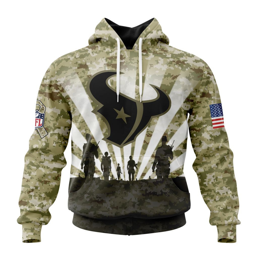 Nfl Houston Texans Salute To Service  Honor Veterans And Their Families St2201 Hoodie Zip Hoodie TR241