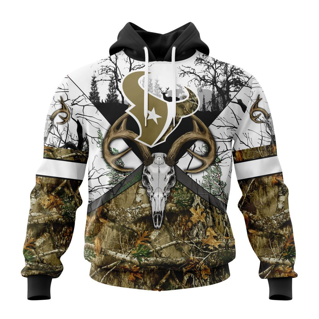 Nfl Houston Texans Specialized Specialized Design Wih Deer Skull And Forest Pattern For Go Hunting Hoodie Zip Hoodie PH821