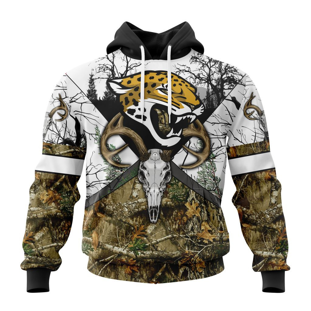 Nfl Jacksonville Jaguars Specialized Specialized Design Wih Deer Skull And Forest Pattern For Go Hunting Hoodie Zip Hoodie PH819