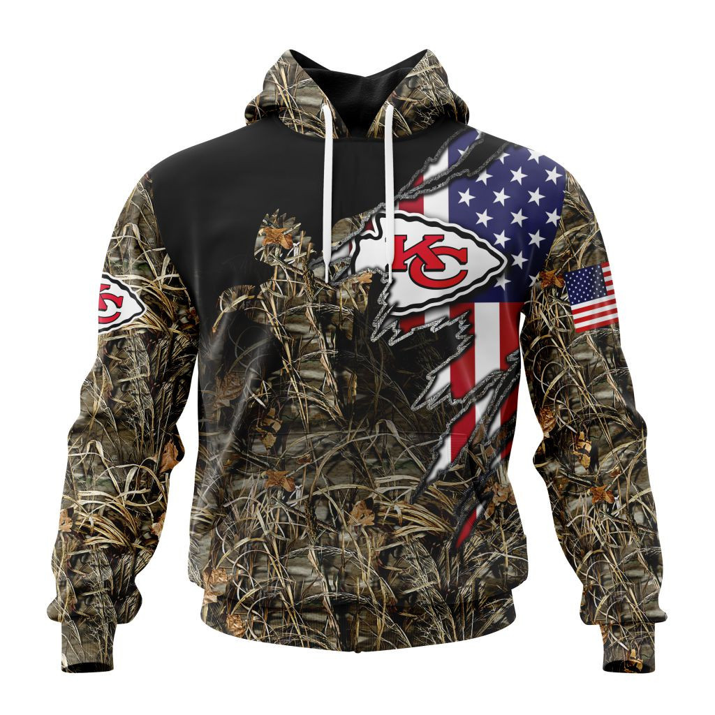 Nfl Kansas City Chiefs Special Duck Hunting Camo St2204 Hoodie Zip Hoodie TR402