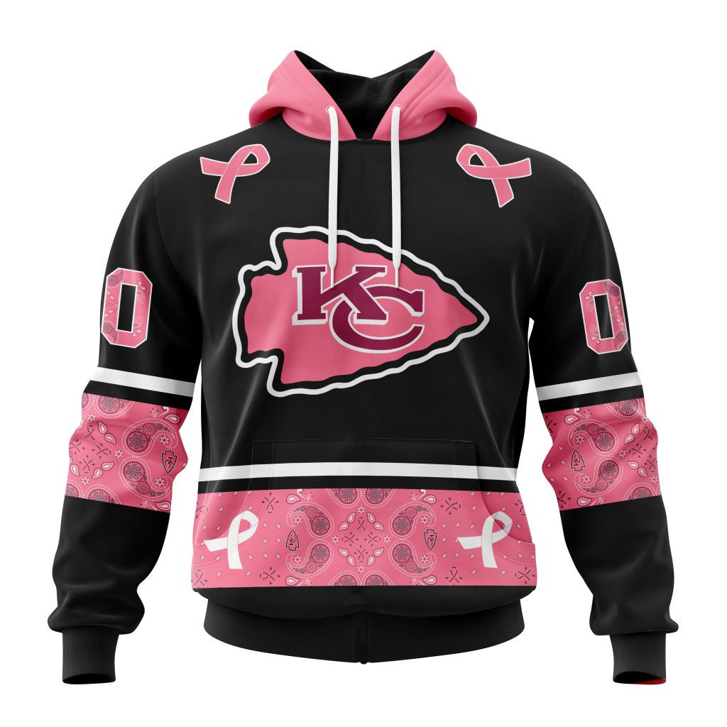 Nfl Kansas City Chiefs Specialized Design In Classic Style With Paisley In October We Wear Pink Breast Cancer Hoodie Zip Hoodie TR658