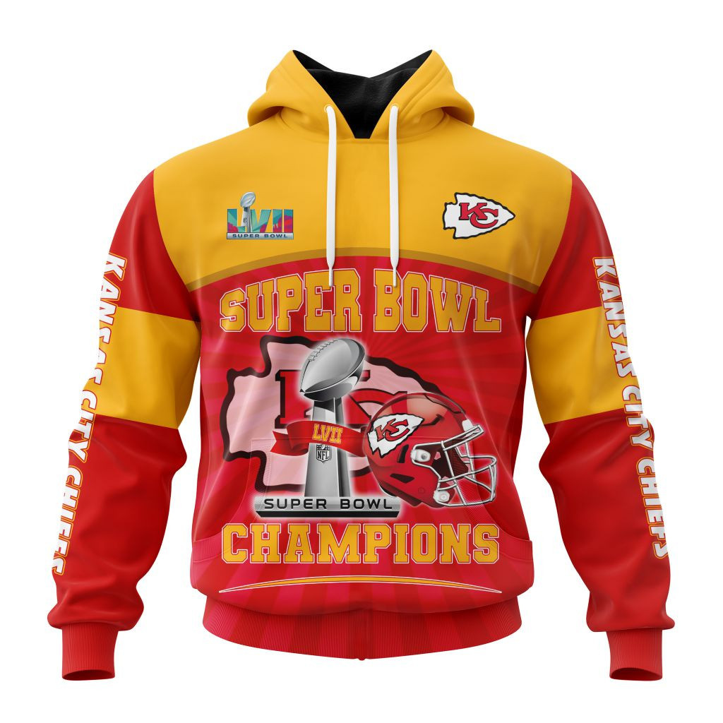 Nfl Kansas City Chiefs Super Bowl Lvii Champions Kits Hoodie Zip Hoodie TR65