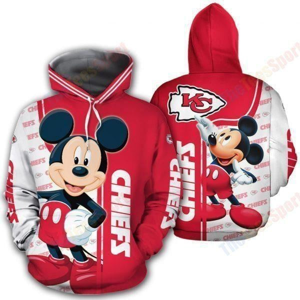 NFL Kansas City Chiefs With Mickey 3D Hoodie, Zip Hoodie, Sweatshirt TR3686