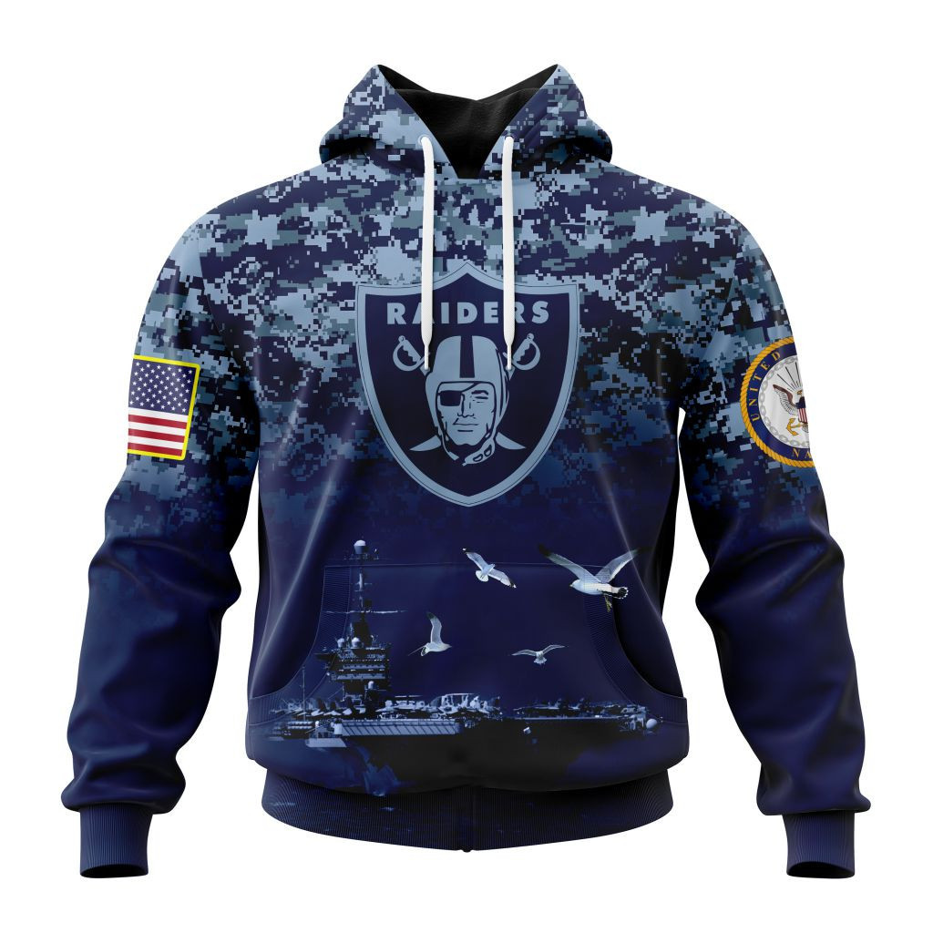 Nfl Las Vegas Raiders  Honor Us Navy Veterans St2202 Hoodie Zip Hoodie TR303