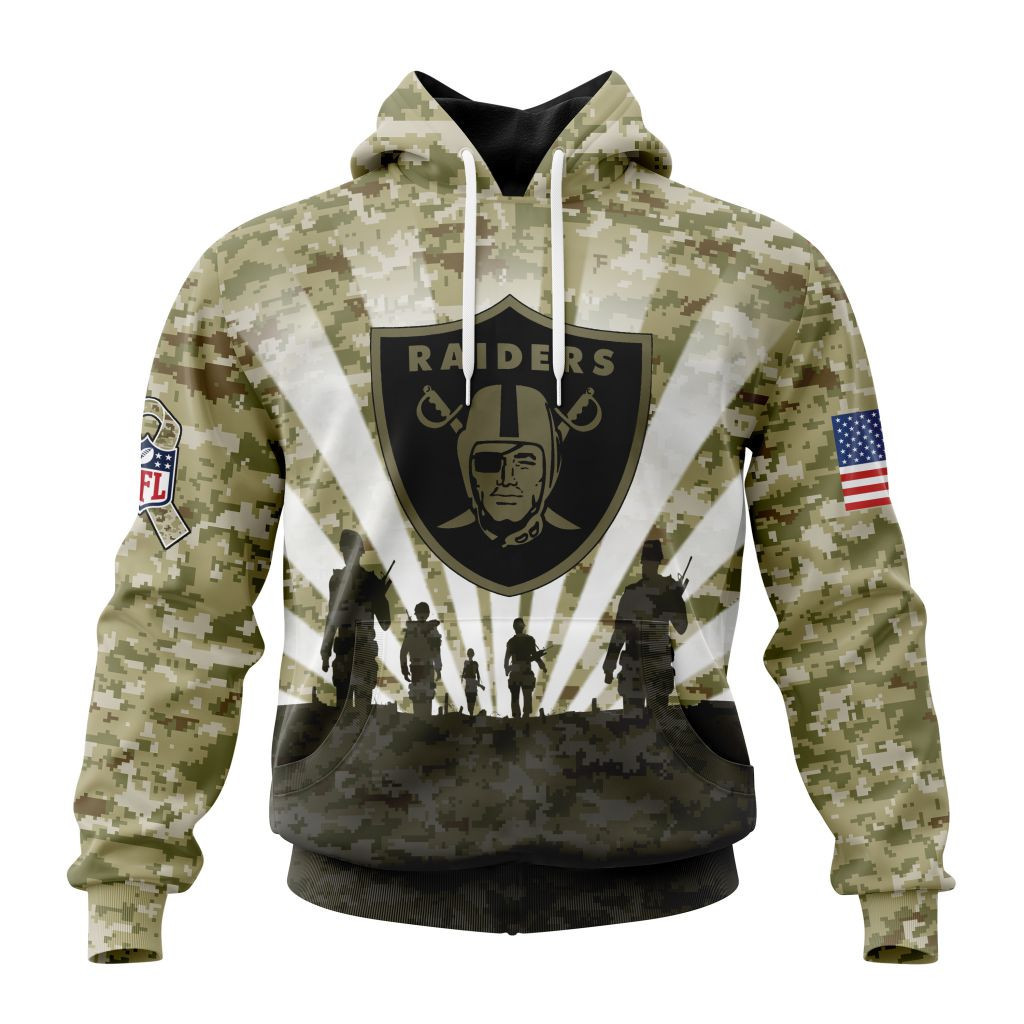 Nfl Las Vegas Raiders Salute To Service  Honor Veterans And Their Families St2201 Hoodie Zip Hoodie TR256