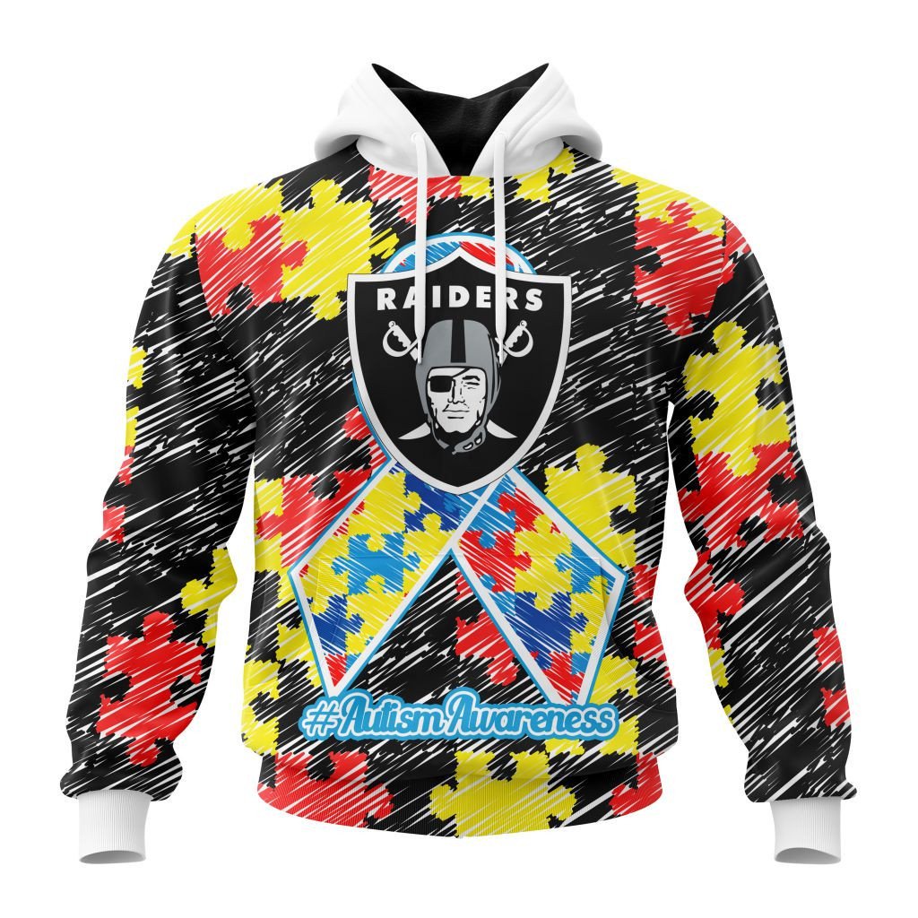 Nfl Las Vegas Raiders Special Autism Awareness Design St2201 Hoodie Zip Hoodie TR76