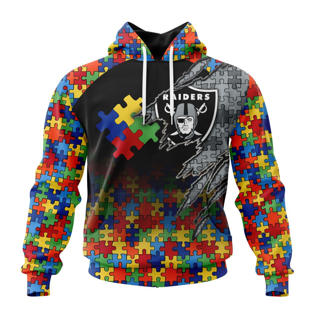 Nfl Las Vegas Raiders Special Autism Awareness Design St2202 Hoodie Zip Hoodie PH128