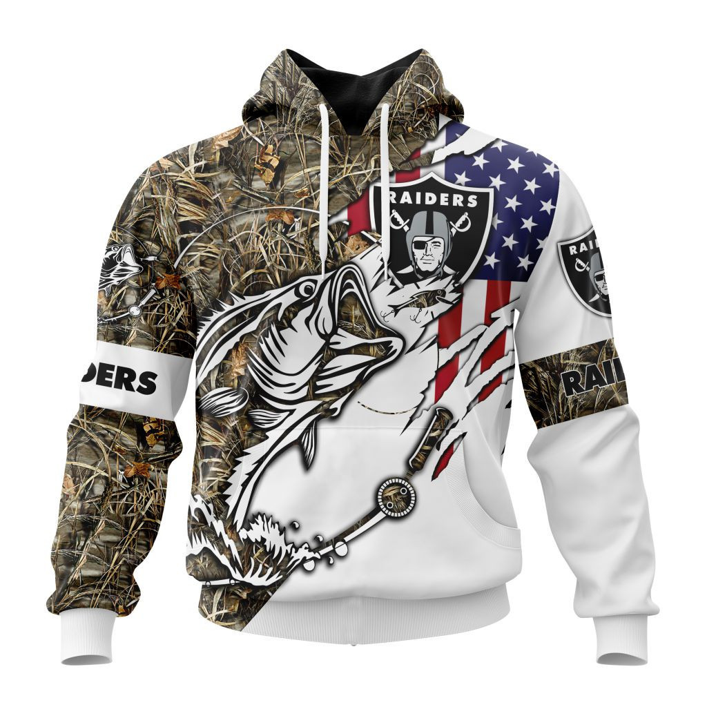 Nfl Las Vegas Raiders Special Fishing With Flag Of The United States St2201 Hoodie Zip Hoodie TR599