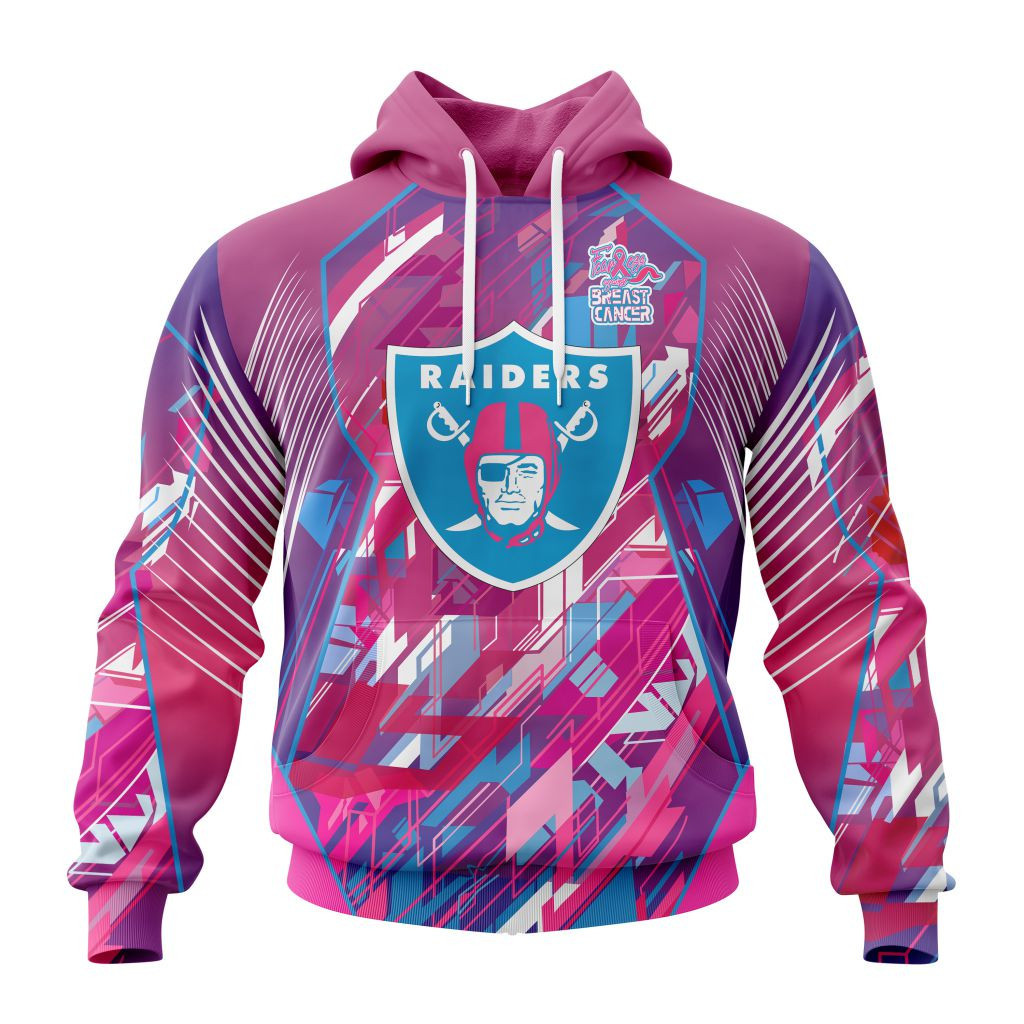 Nfl Las Vegas Raiders Specialized Design I Pink I Can Fearless Again Breast Cancer Hoodie Zip Hoodie TR719