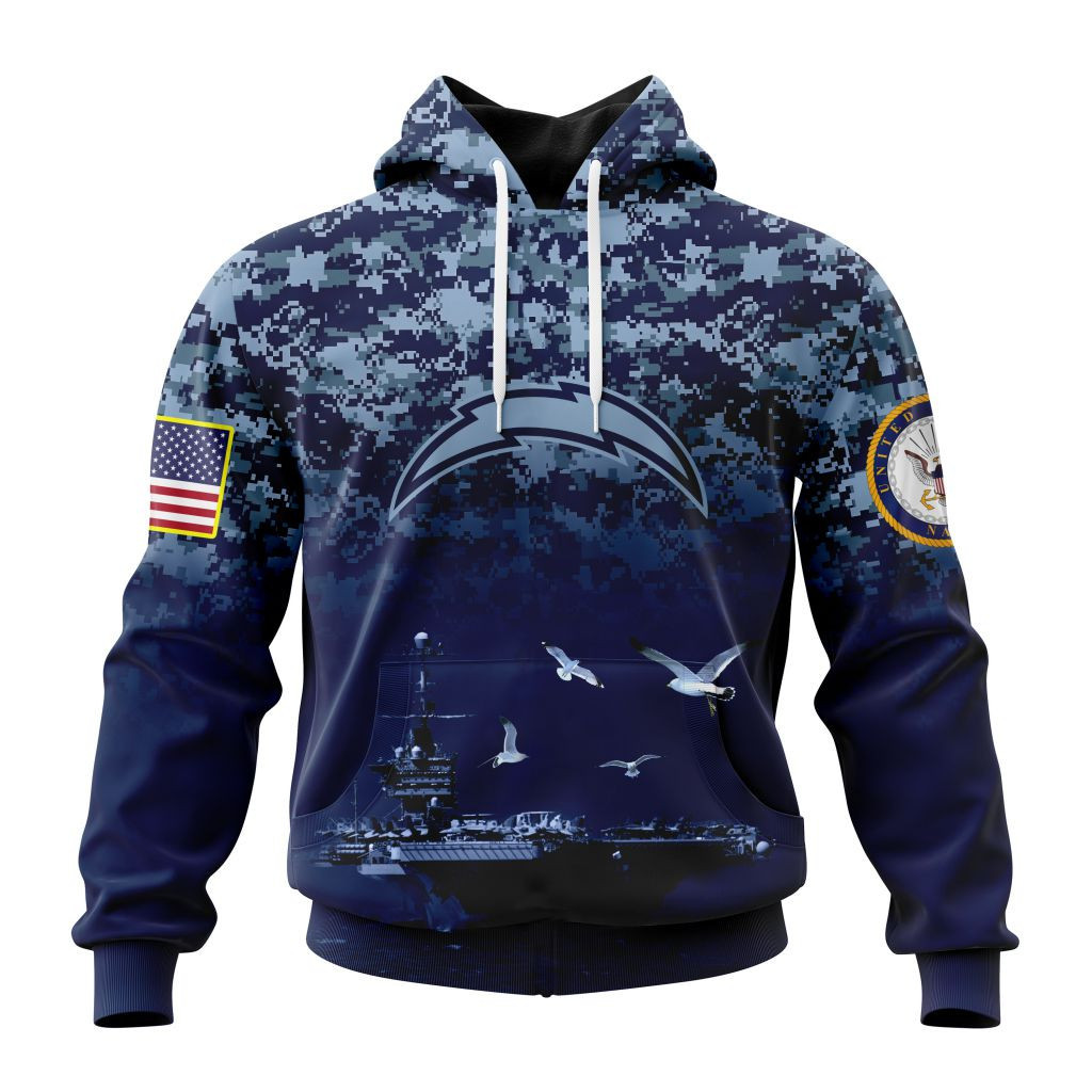 Nfl Los Angeles Chargers  Honor Us Navy Veterans St2202 Hoodie Zip Hoodie TR305