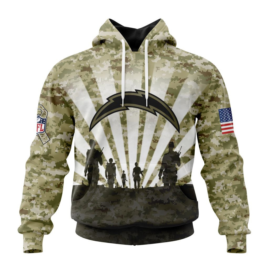 Nfl Los Angeles Chargers Salute To Service  Honor Veterans And Their Families St2201 Hoodie Zip Hoodie TR260