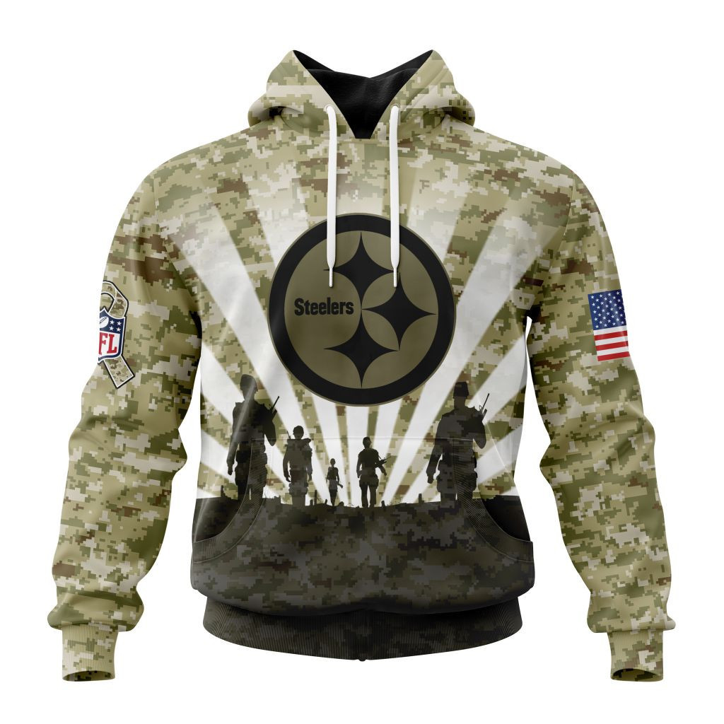 Nfl Pittsburgh Steelers Salute To Service  Honor Veterans And Their Families St2201 Hoodie Zip Hoodie TR236
