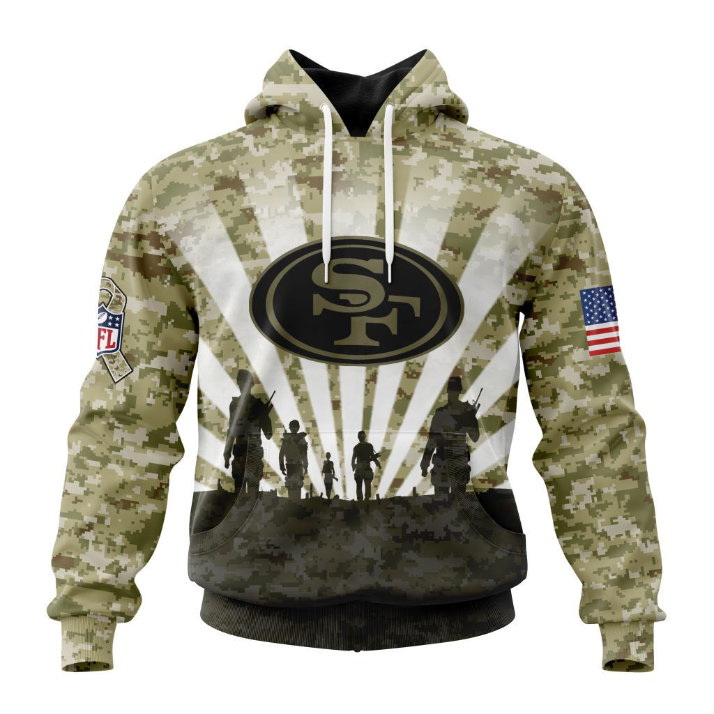 Nfl San Francisco 49Ers Salute To Service  Honor Veterans And Their Families St2201 Hoodie Zip Hoodie TR265
