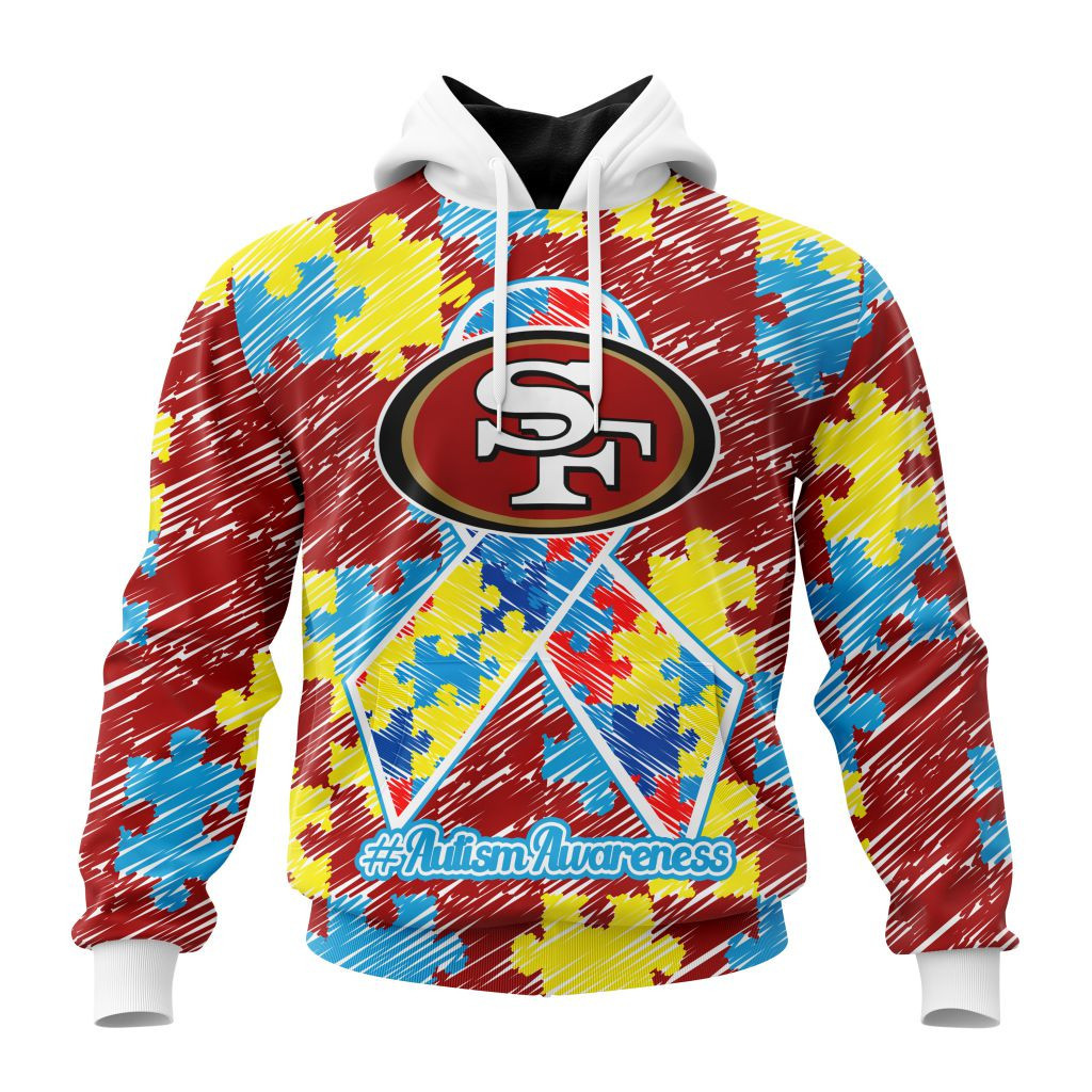 Nfl San Francisco 49Ers Special Autism Awareness Design St2201 Hoodie Zip Hoodie TR69