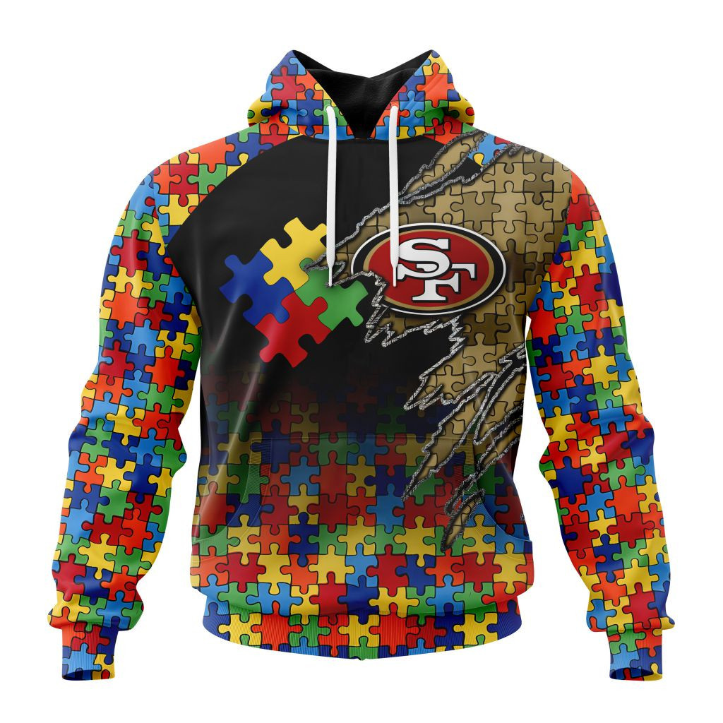 Nfl San Francisco 49Ers Special Autism Awareness Design St2202 Hoodie Zip Hoodie PH121