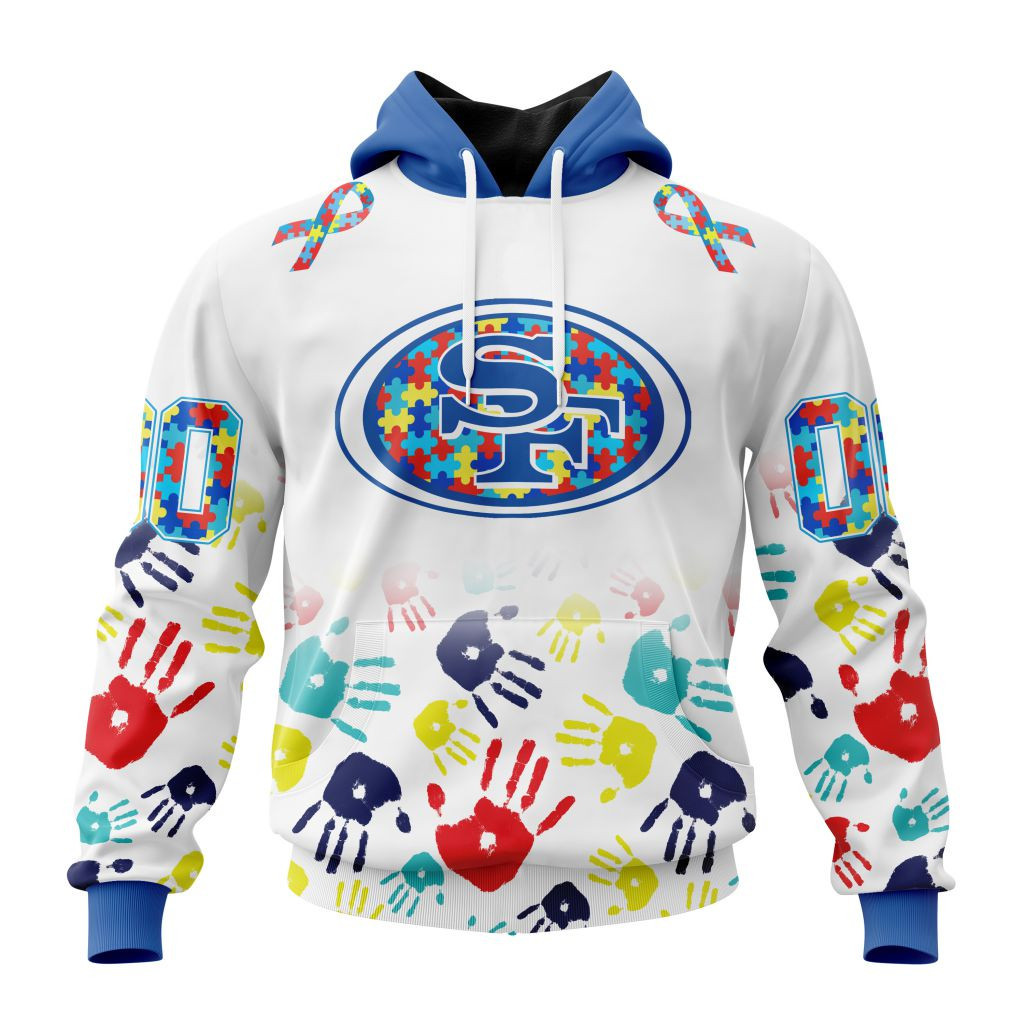 Nfl San Francisco 49Ers Special Autism Awareness Design St2203 Hoodie Zip Hoodie TR95