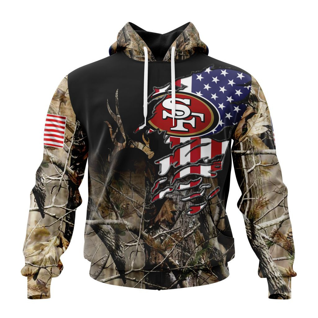 Nfl San Francisco 49Ers Special Camo Realtree Hunting St2201 Hoodie Zip Hoodie TR768